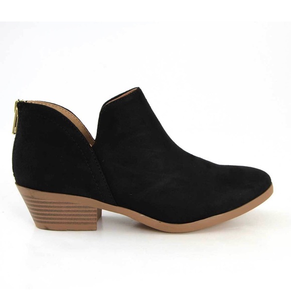 1 LEFT size 6 Black/brown trimming ankle booties - Picture 2 of 8